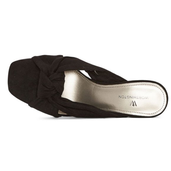 Worthington Women's Manchester Mules Heels Black Dress Shoes - Picture 4 of 4